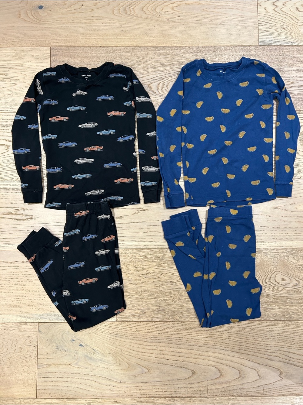 PETIT LEM PYJAMA BUNDLE - Boys Black Race Cars and Blue Tacos